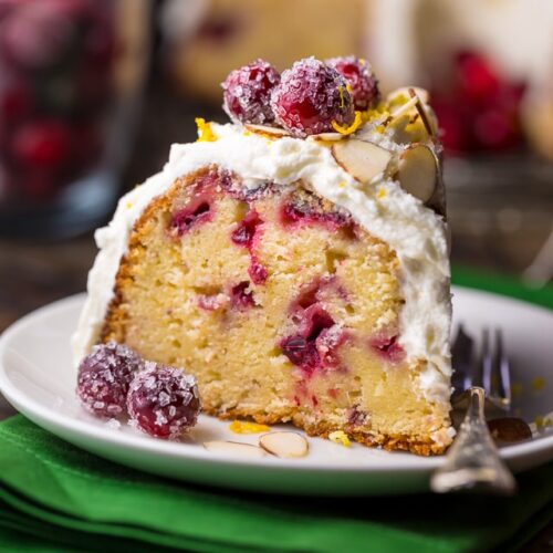 This White Chocolate Cranberry Bundt Cake is so festive and perfect for celebrating the holiday season!